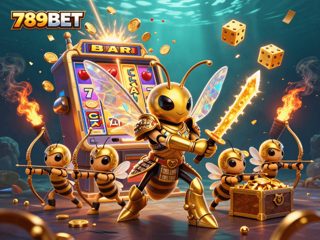 Experience thrilling jackpots at 789BET with our vibrant 3D casino game illustration.
