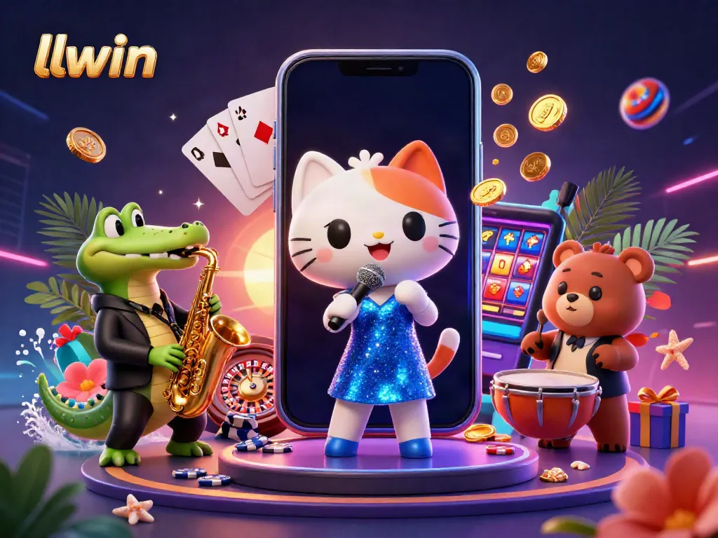 Engage in exciting slot adventures with llwin featuring a singing cat, jazzy crocodile, and drumming bear cub.