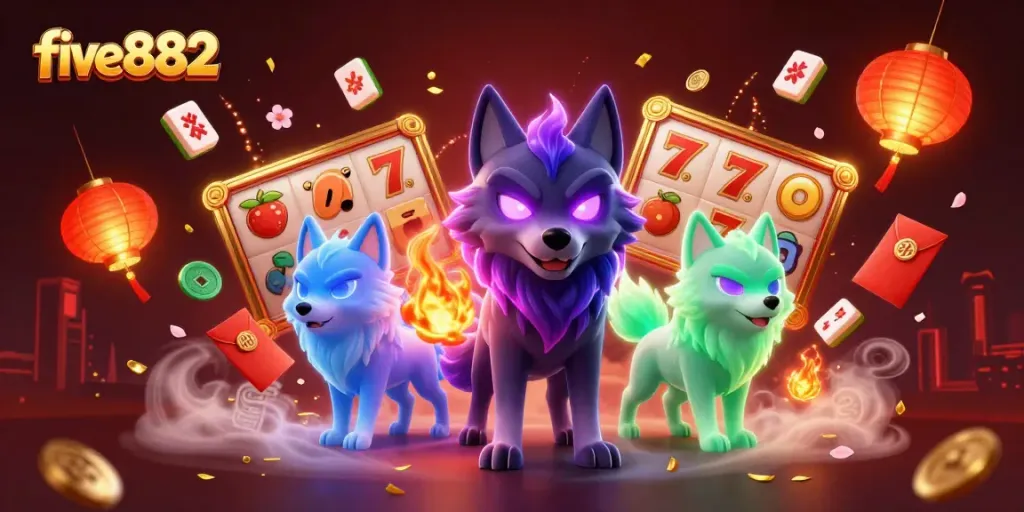 Win big at five882 with dynamic 3D casino elements, featuring our unique wolf characters!