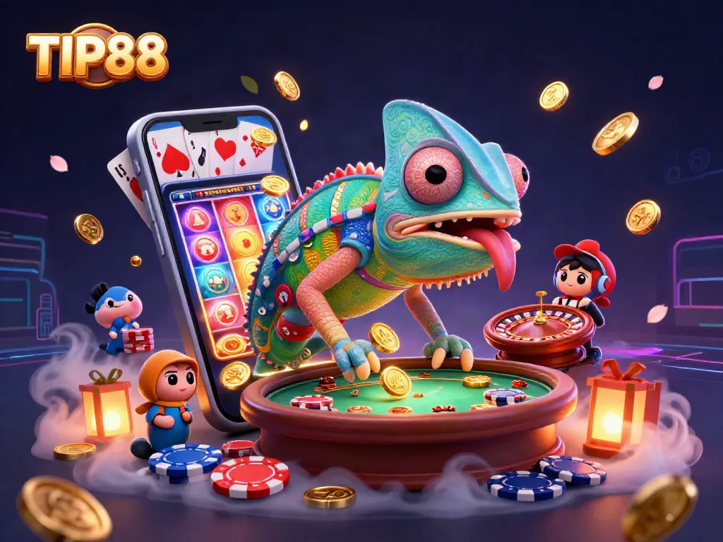 Experience thrilling gameplay at TIP88, where poker and roulette excitement meets vibrant colors and winning potential.