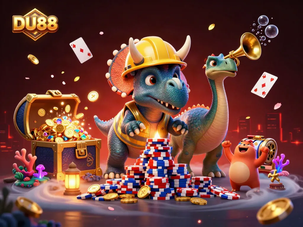 Join DU88's exciting pyramid poker chip building adventure!