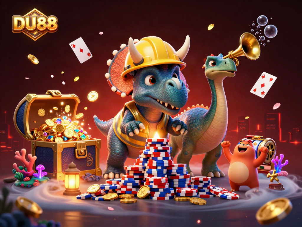 Join DU88's exciting pyramid poker chip building adventure!