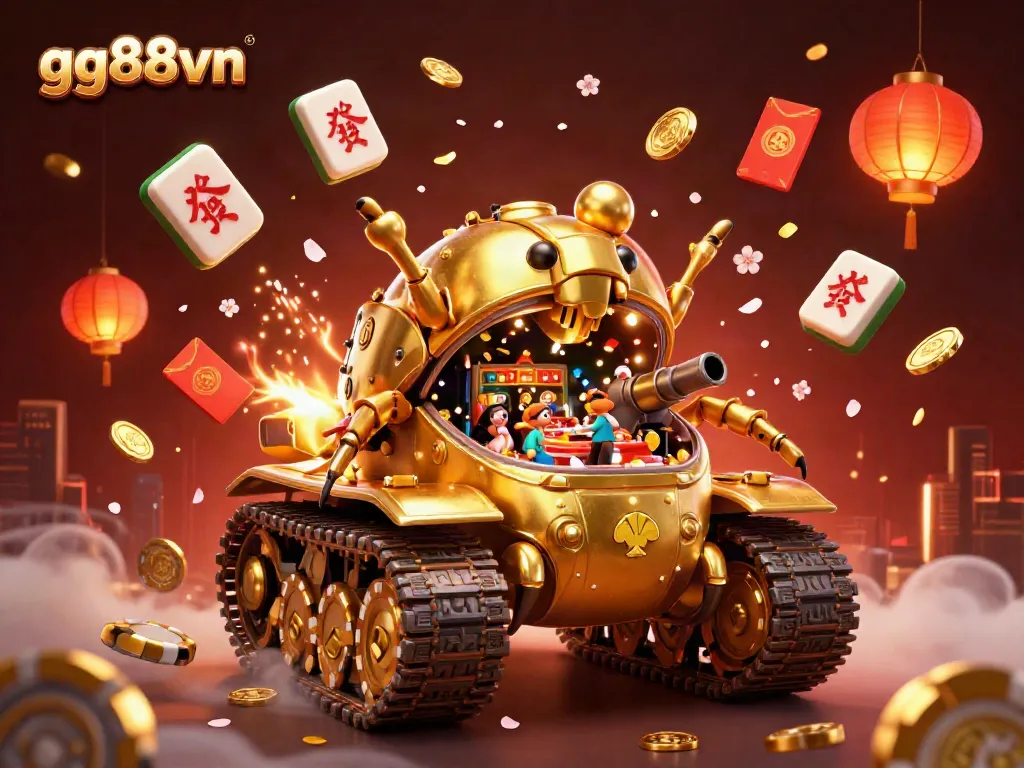 Experience the vibrant excitement at GG88VN's miniature casino inside a golden beetle tank.