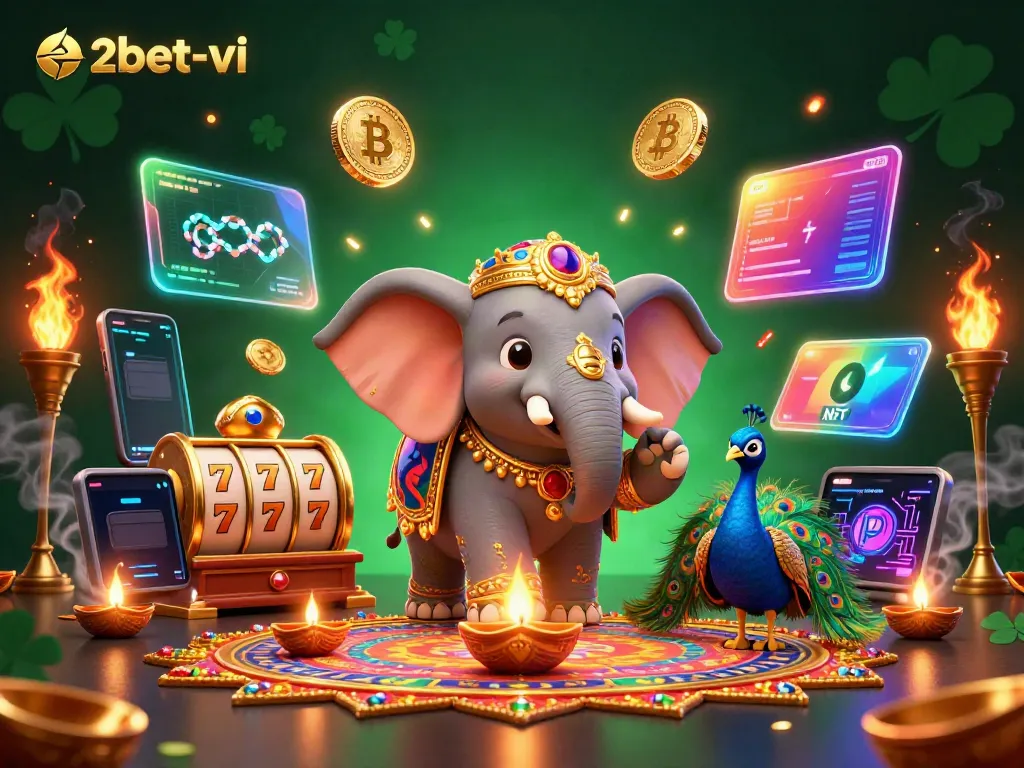 Experience exciting gameplay at e2bet-vi with vibrant slot elements and casino-themed characters.