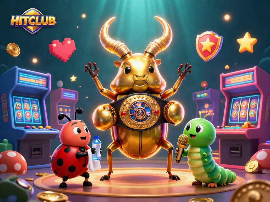 Engage in thrilling games at HITCLUB with vibrant casino elements and dynamic characters.