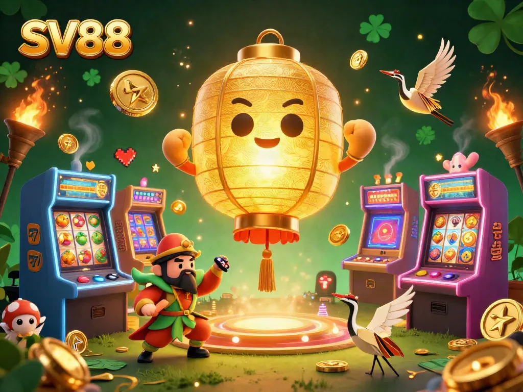 Experience luck at SV88 with colorful slot machines and dynamic gaming elements in a vibrant casino.