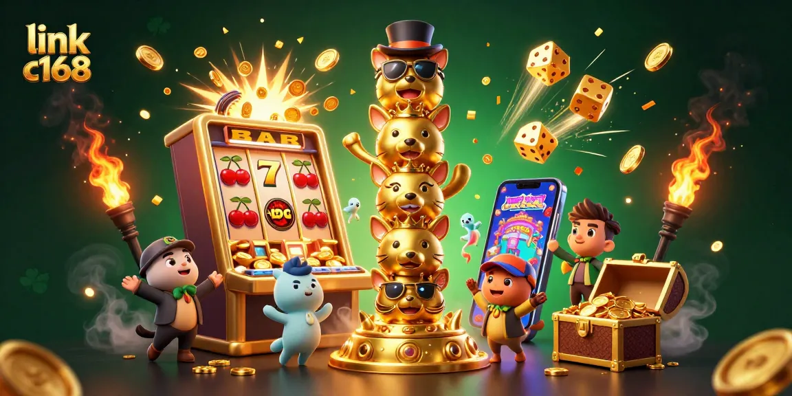 Experience the excitement of winning with link c168 in this dynamic casino illustration.