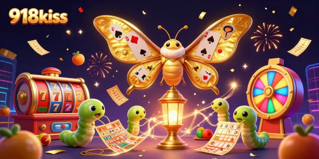 Engage in exciting 918kiss gameplay with vibrant casino elements and a captivating atmosphere.