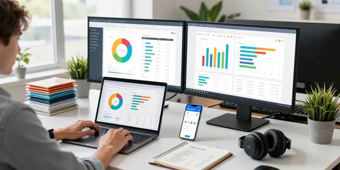 Analyze product pricing with CountCompare tools in a vibrant tech workspace.