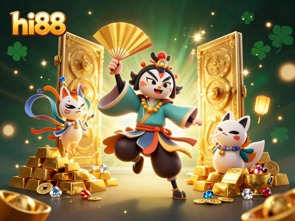 Experience excitement with hi88 as a kabuki warrior battles for treasures in a vibrant online casino