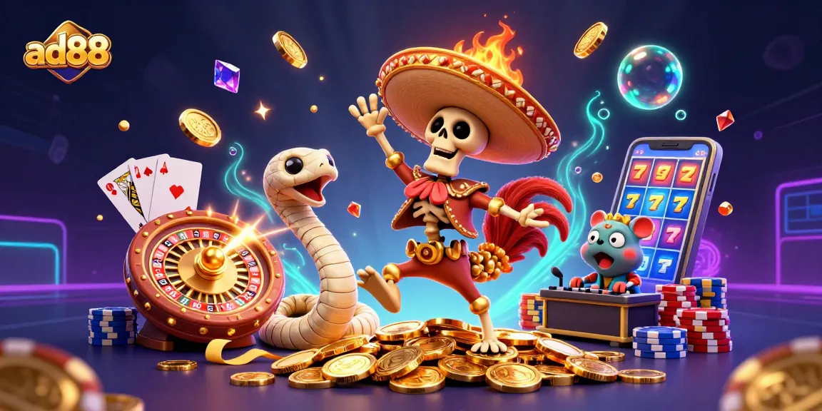 Spin the 3D ad88 roulette for a chance at golden wins with lively characters!