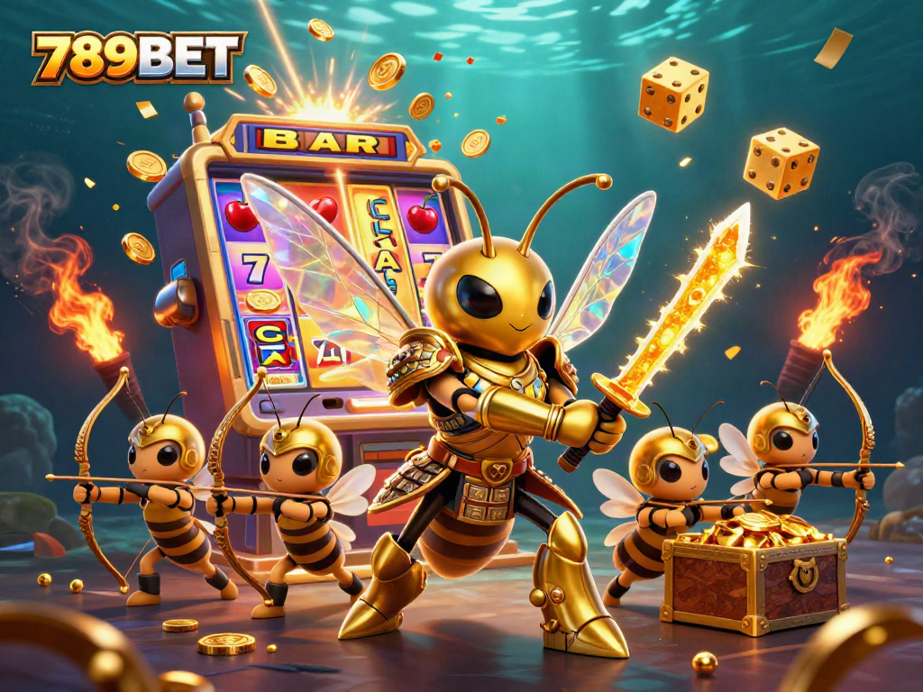 Experience thrilling jackpots at 789BET with our vibrant 3D casino game illustration.