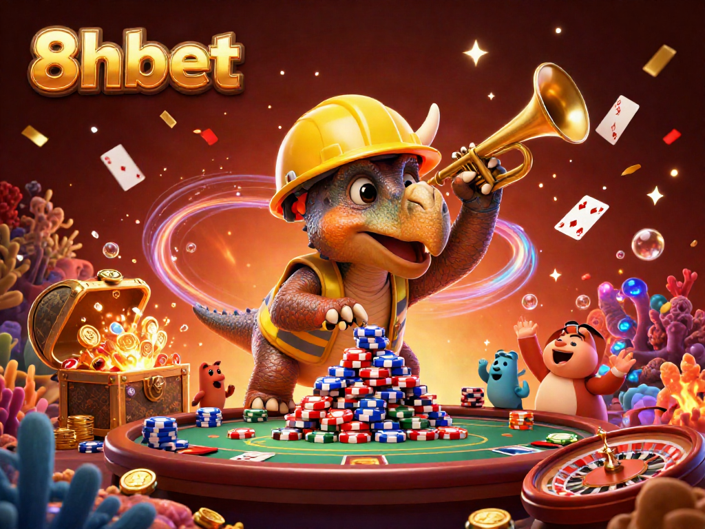 Experience the excitement of 8xbet with dynamic casino elements and vibrant characters celebrating wins