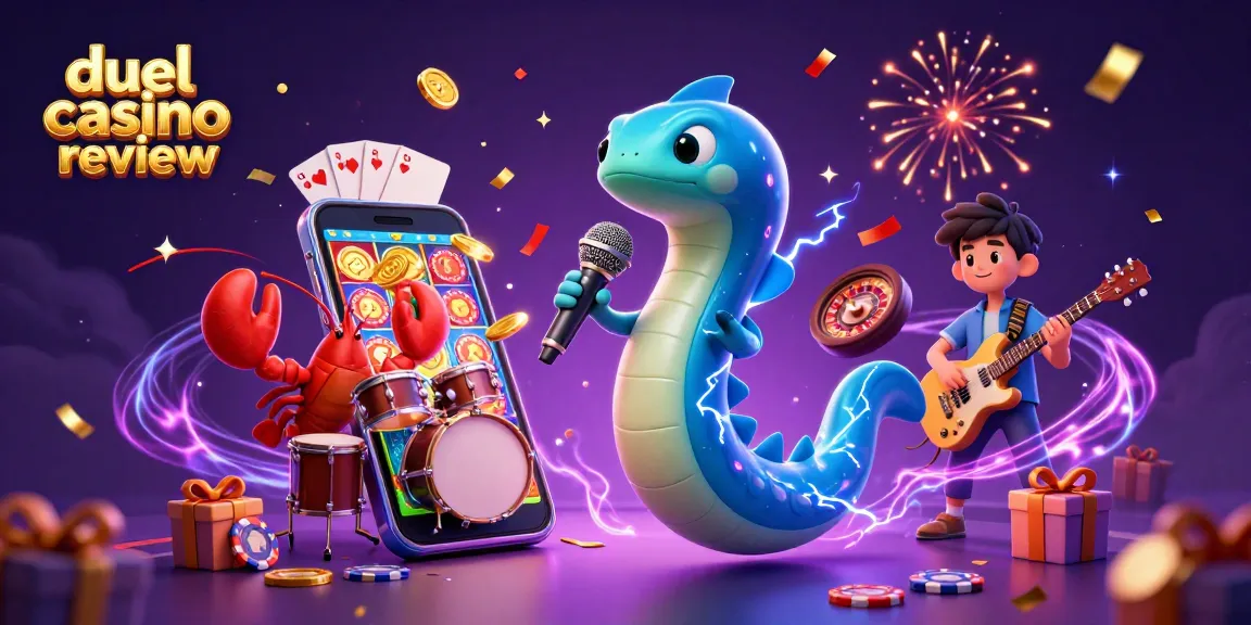 Dive into the excitement at Duel Casino Review with vibrant underwater scenes and energetic characters.