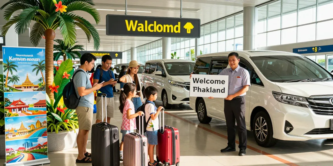 Thailand Private Transfers at a Thai airport with friendly driver welcoming travelers