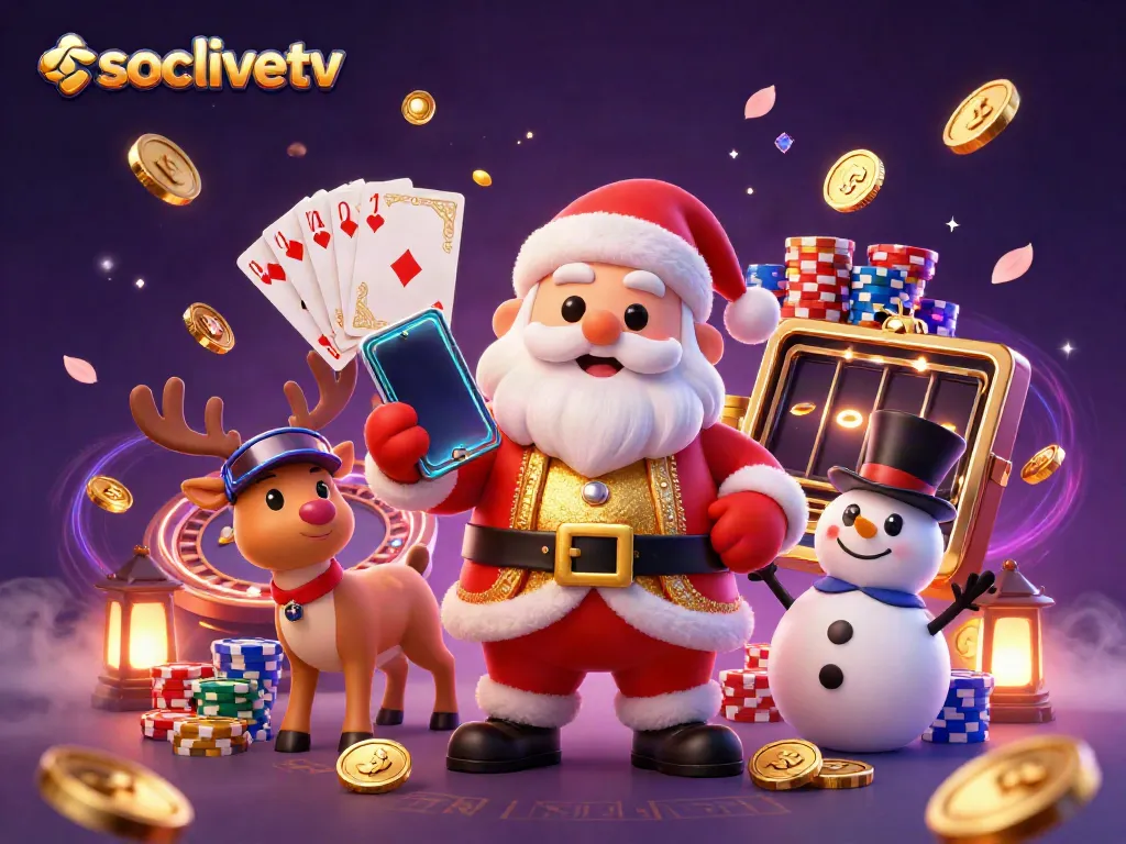 Engage with socolivetv, where Santa and friends celebrate casino thrills with slot machines and lively gameplay.