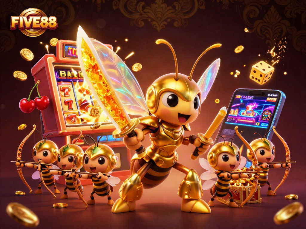 Experience a jackpot explosion at FIVE88 with dynamic gaming elements and vibrant visuals.