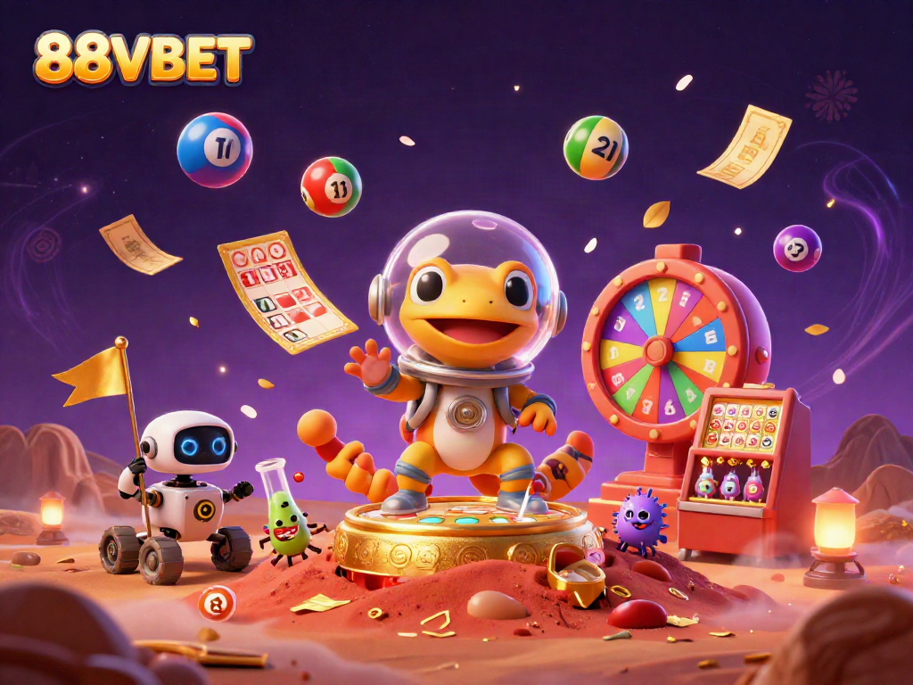 Join the Martian gecko at 88VBET's golden casino in this vibrant alien adventure.