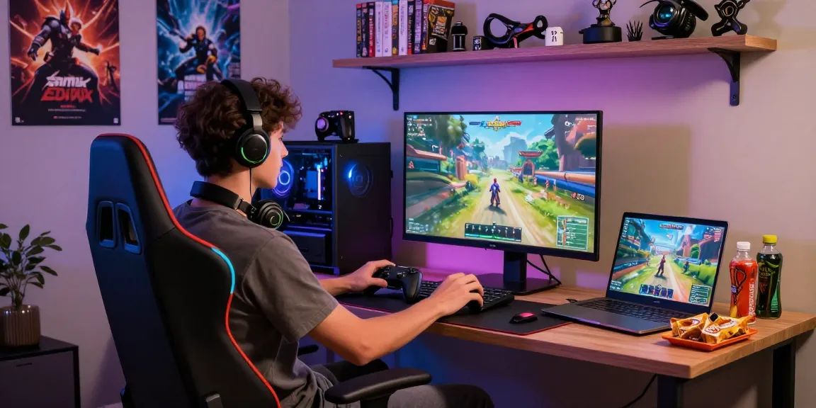 Engaging rokok88 gaming e-commerce scene highlighting modern gamer setup