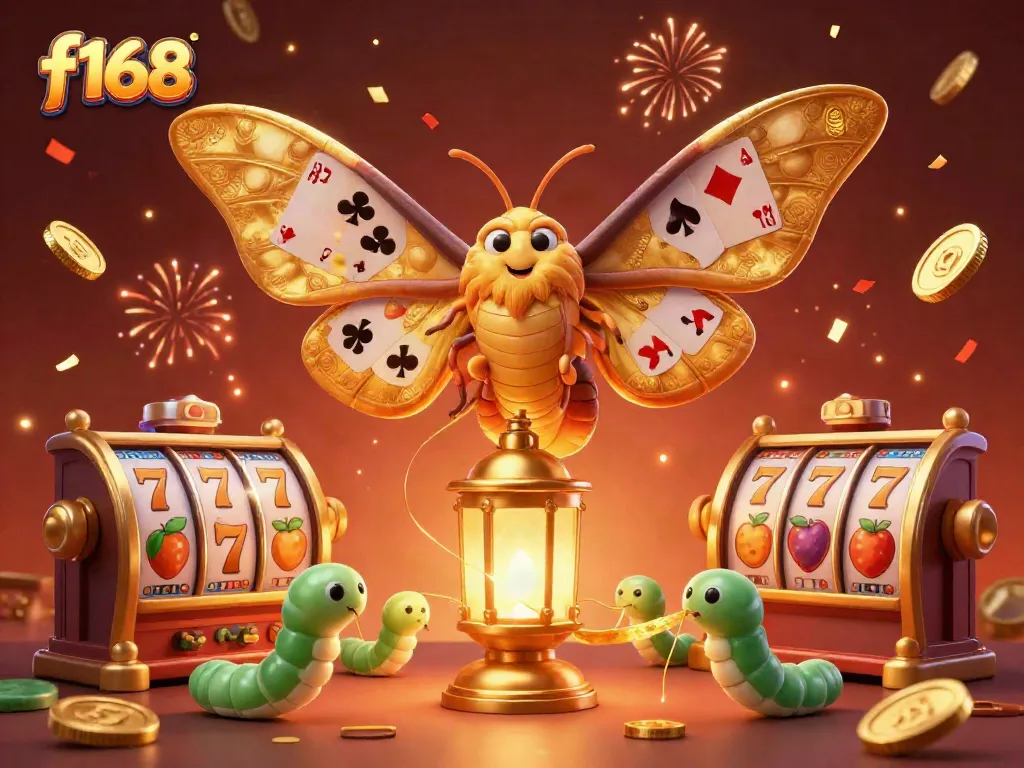 Experience the magic of f168 with a dynamic illustration showcasing casino elements and vibrant gaming excitement.