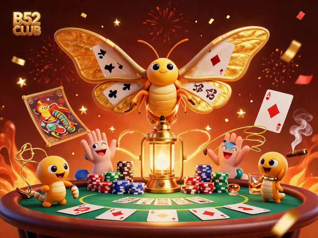 Win big at B52CLUB with an enchanting illustration showcasing casino excitement and gaming atmosphere.