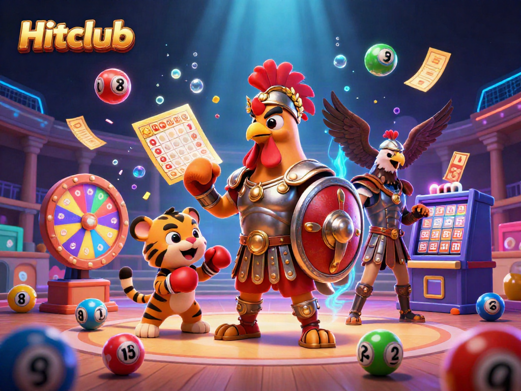 Experience the thrill of Hitclub, where a gladiator rooster battles in a casino-themed arena with exciting elements.