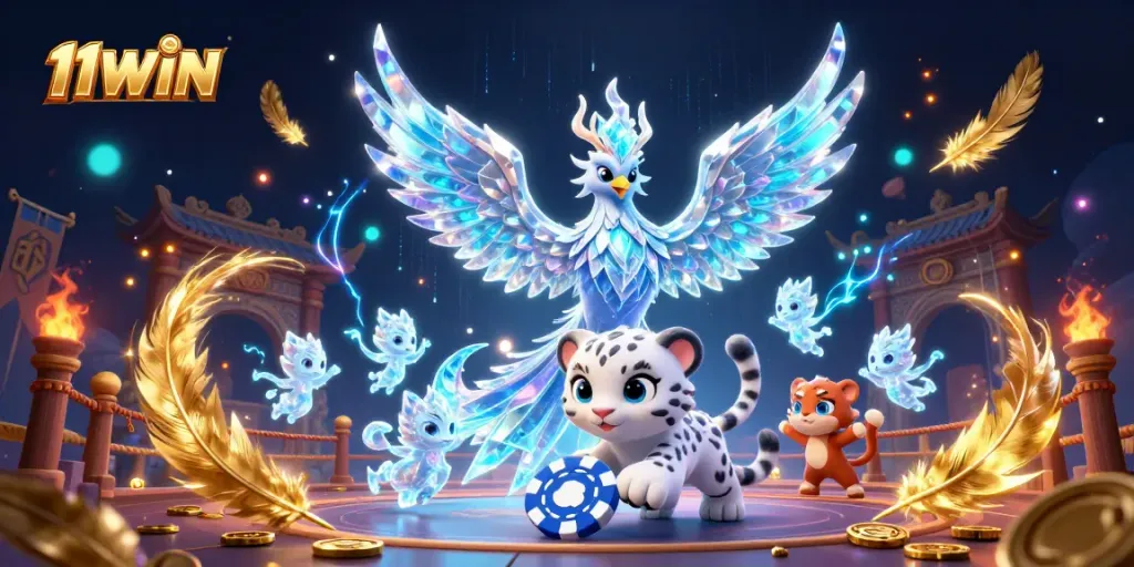 Experience big wins with 11WIN's vibrant, dynamic casino gaming scene featuring mythical elements.