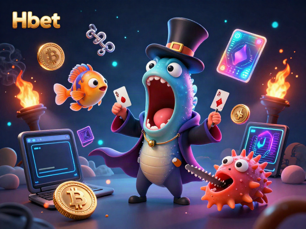 Experience Hbet with captivating casino-themed characters in a bioluminescent underwater setting.