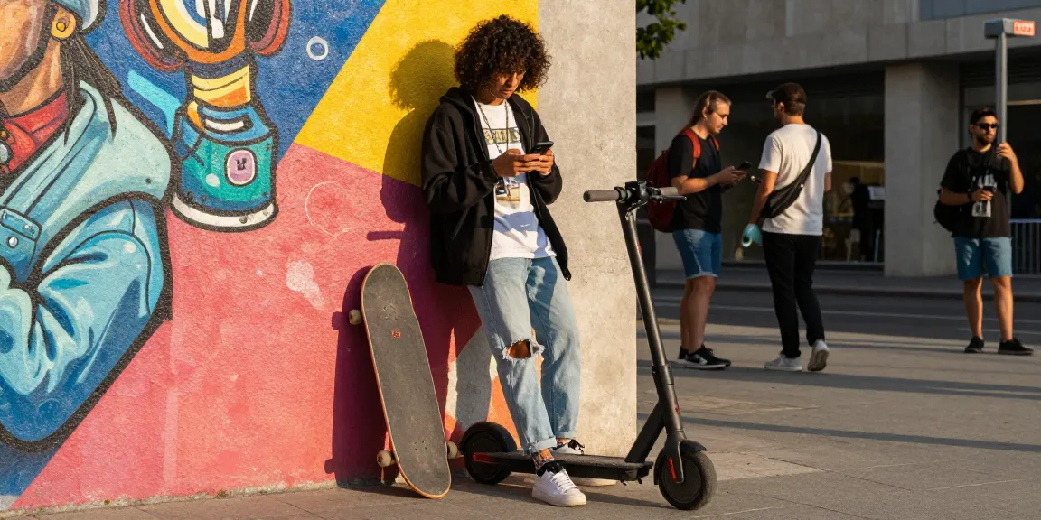 Stylish urban scene with a trendy individual embodying street culture alongside rokok88 themes, showcasing vibrant youth lifestyle.