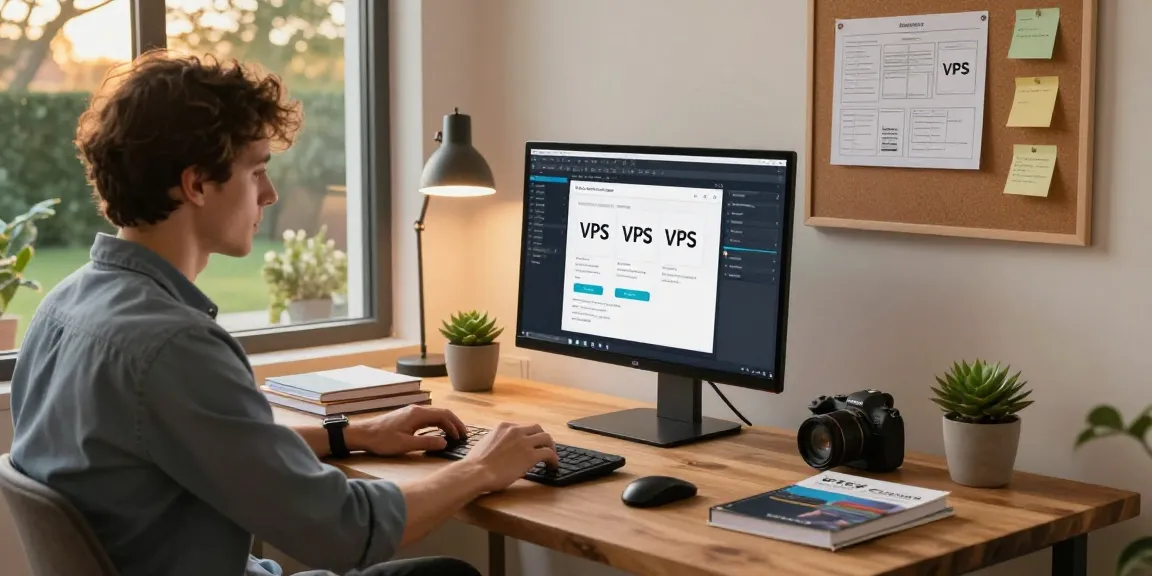 Professional workspace illustrating Residential VPS setups with modern technology and a relaxed atmosphere.