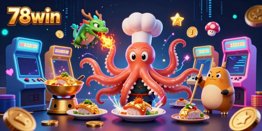 Experience the excitement of 78win with vibrant characters in a lively gaming scene.
