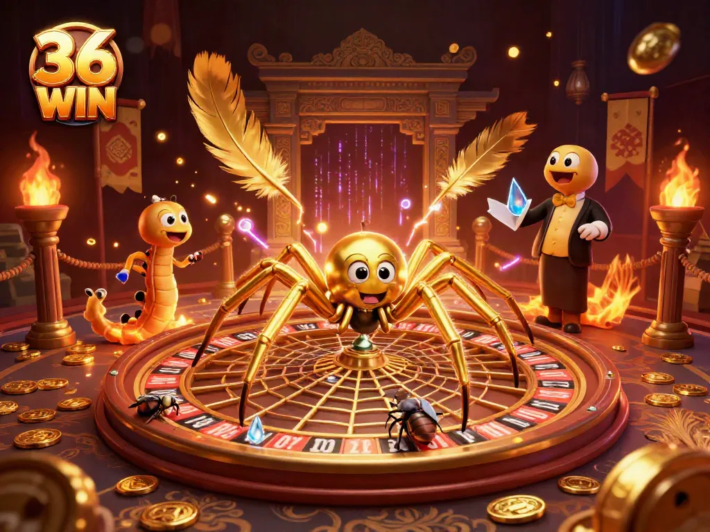 Experience high stakes in a vibrant 36 WIN roulette scene with dynamic characters and rich details.