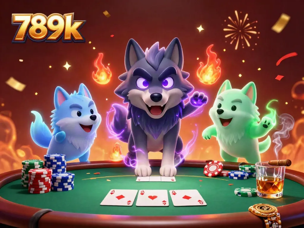 Experience thrilling poker action with vibrant characters and dynamic casino elements in 789k.
