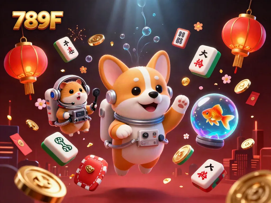 Experience thrilling gameplay at 789F with exciting floating casino elements and vibrant characters.