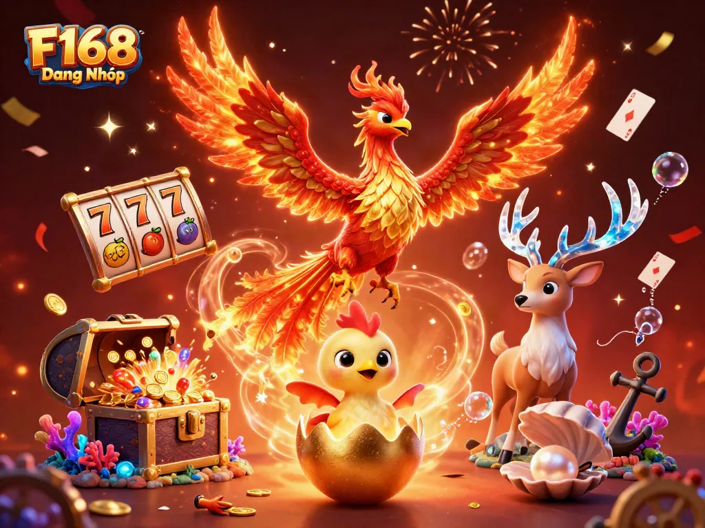 Spin to win with F168 Đăng Nhập while exploring the vibrant casino world in 3D detail.