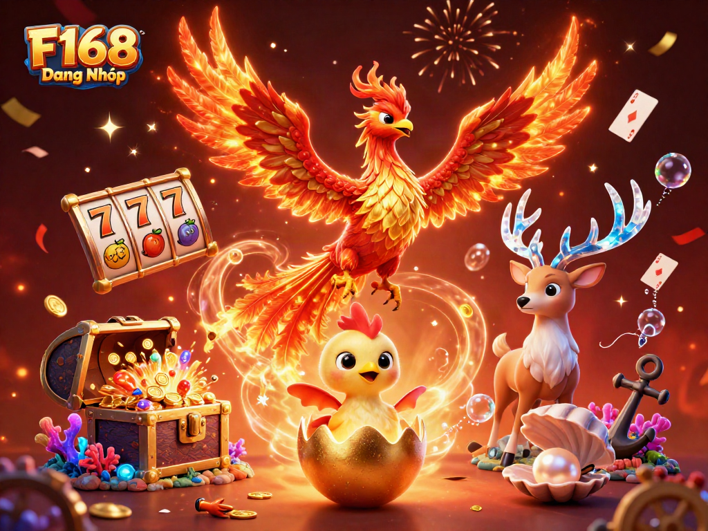Spin to win with F168 Đăng Nhập while exploring the vibrant casino world in 3D detail.