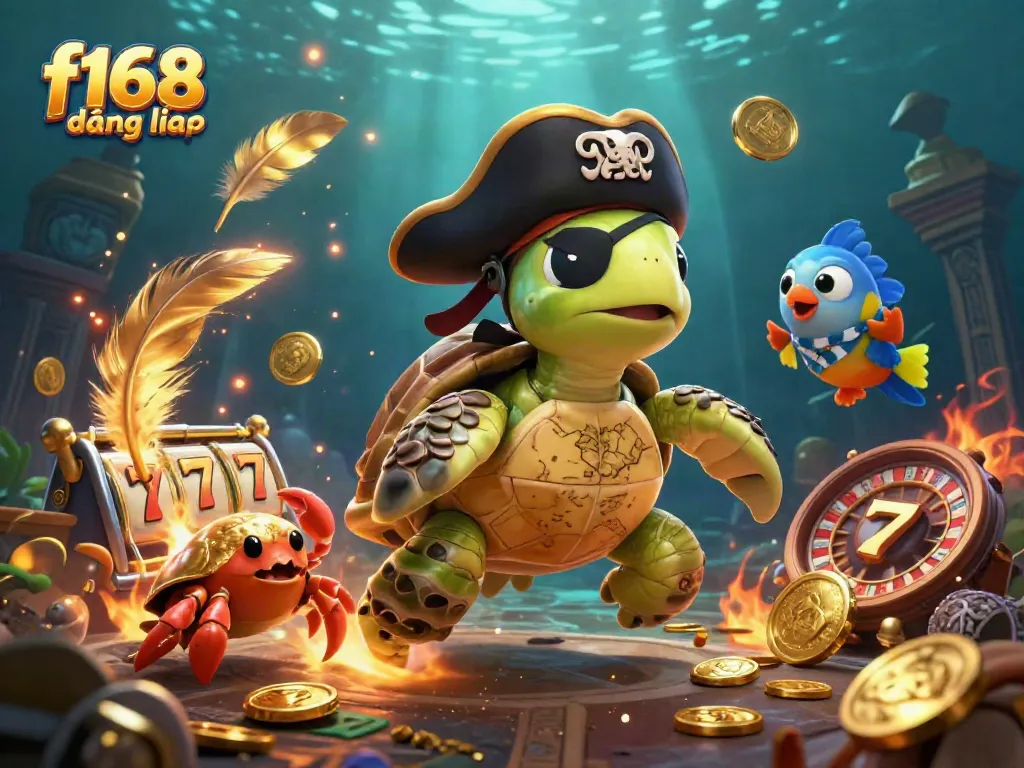 Engage with winning possibilities in the f168 đăng nhập online gaming scene complete with vibrant characters and casino elements.