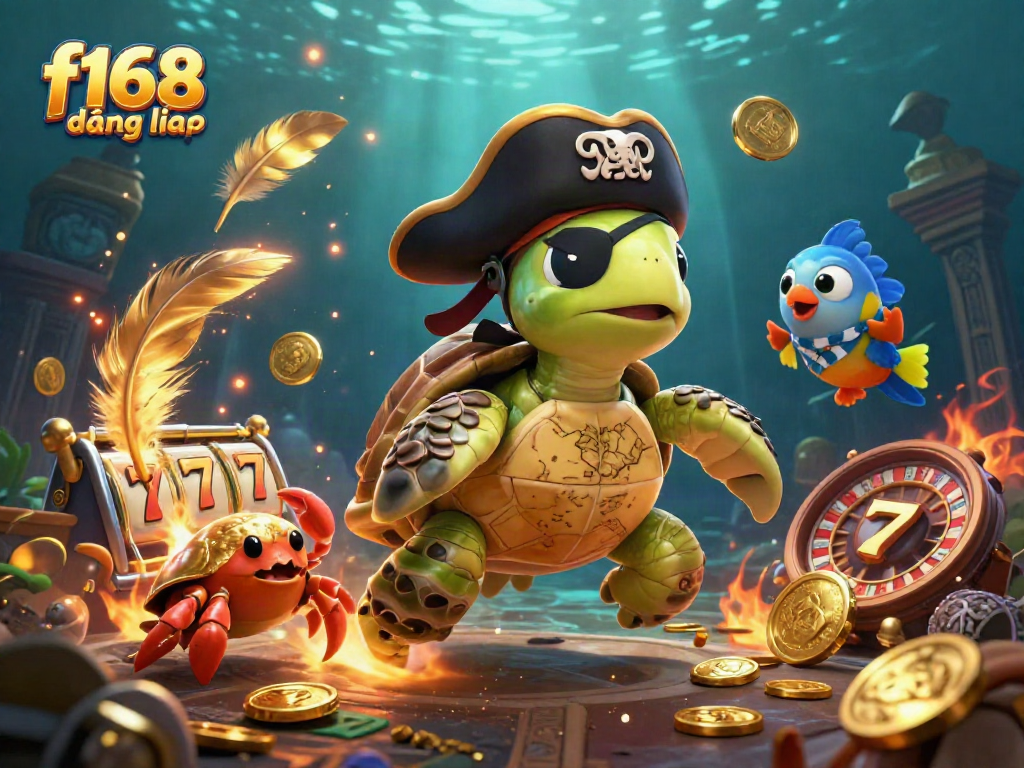 Engage with winning possibilities in the f168 đăng nhập online gaming scene complete with vibrant characters and casino elements.