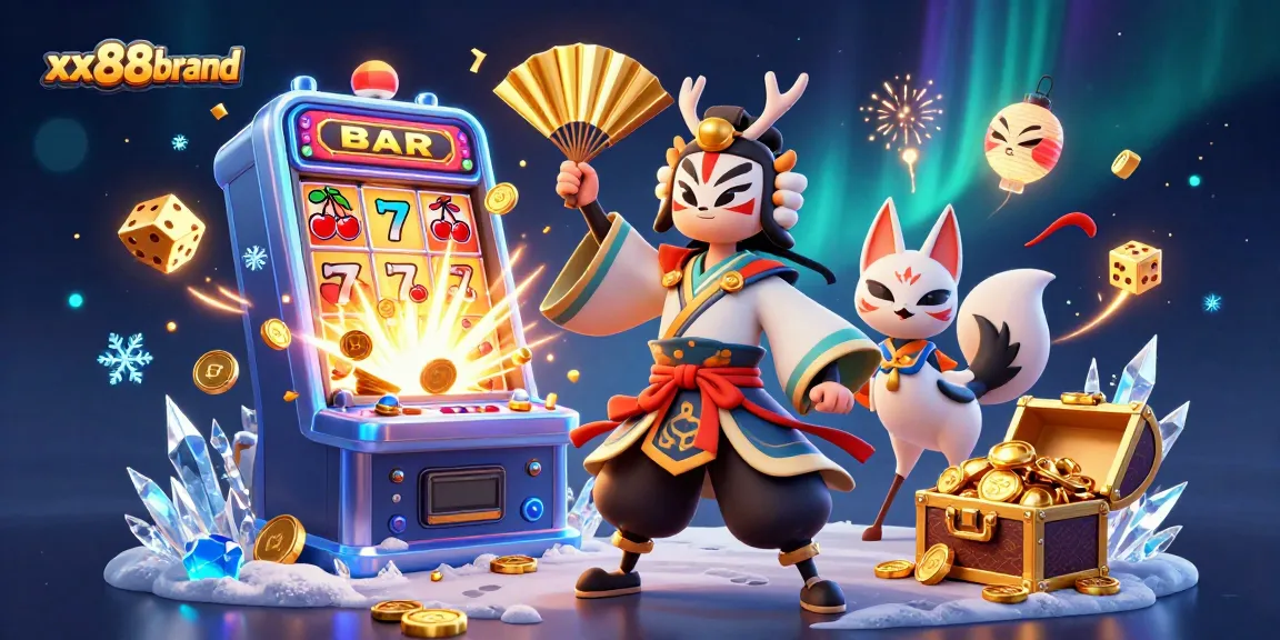 Experience the excitement of gaming at xx88brand through a vibrant 3D casino illustration.
