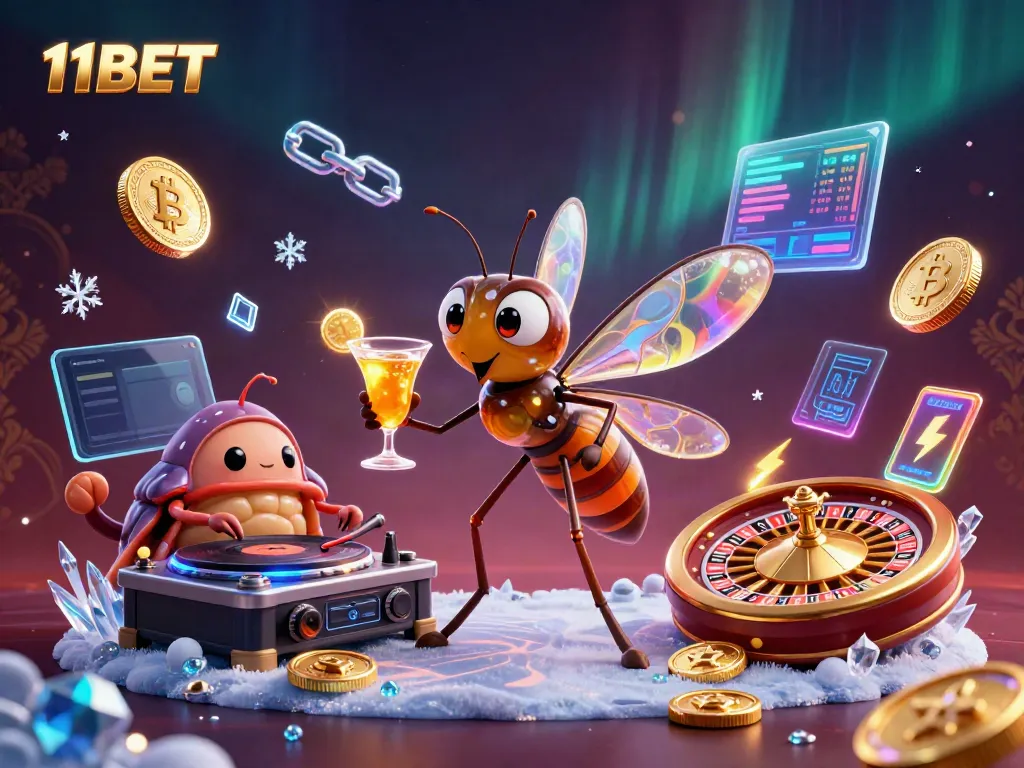 Experience excitement at 11BET with lively casino elements like golden cocktails and dynamic DJing.