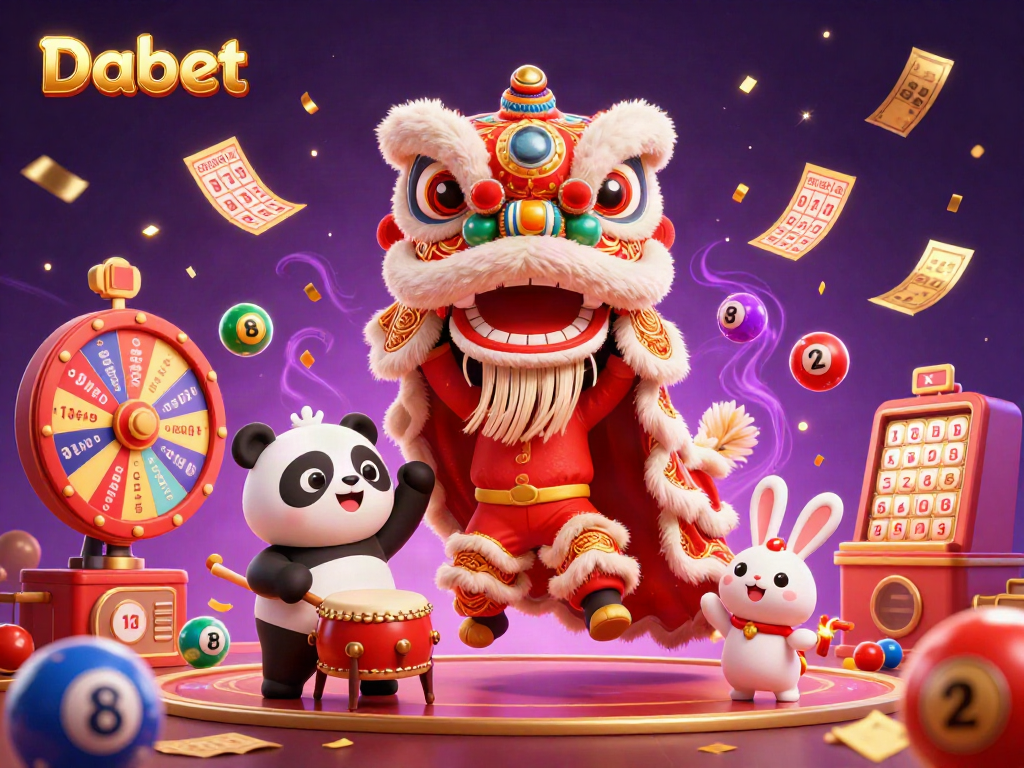 Dabet offers thrilling gameplay with vibrant characters and dynamic casino elements in an engaging illustration.
