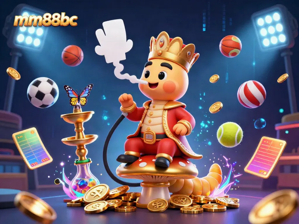 Engage in exciting gaming experiences with mm88bc featuring dynamic sports elements in a 3D illustration.