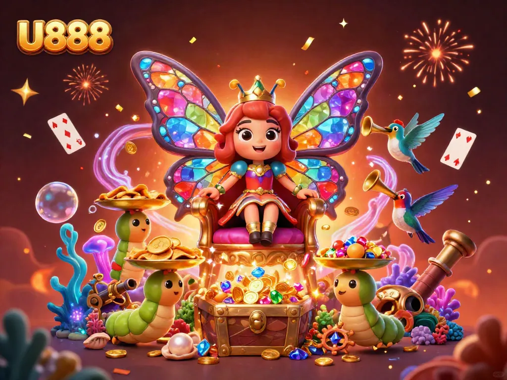 Experience the vibrant U888 online casino with captivating characters and immersive gaming elements.