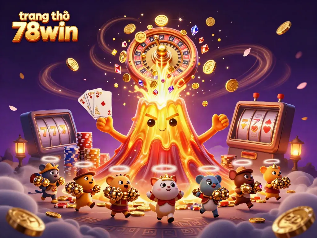 Experience thrilling gambling excitement on trang chủ 78win with vibrant casino visuals of jackpots and treasures.