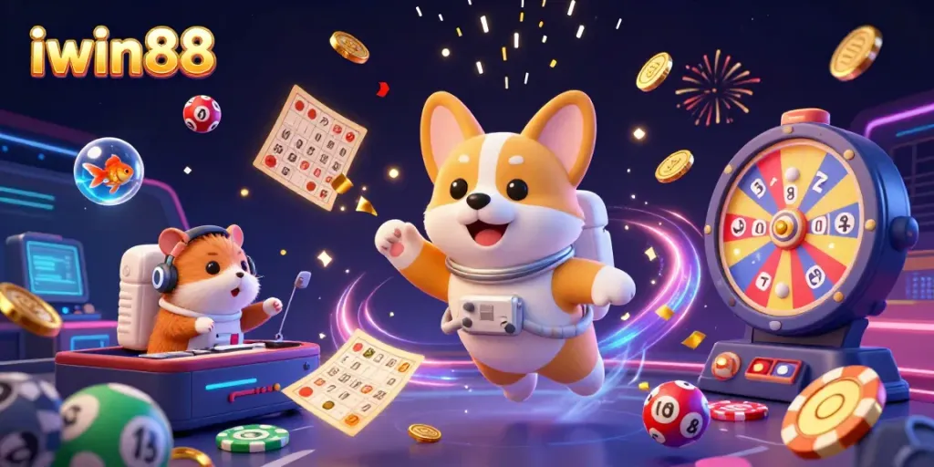Experience non-stop gaming thrill at iwin88 with vibrant festive casino elements, all in stunning 3D detail.