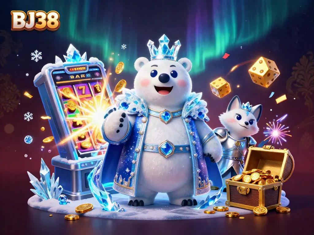 Spin the reels with BJ38's vibrant casino scene, featuring thrilling jackpots and dynamic gaming elements.