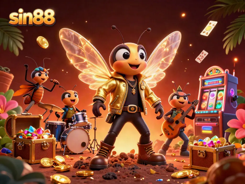 Experience sin88's vibrant casino world filled with animated characters and gambling excitement.