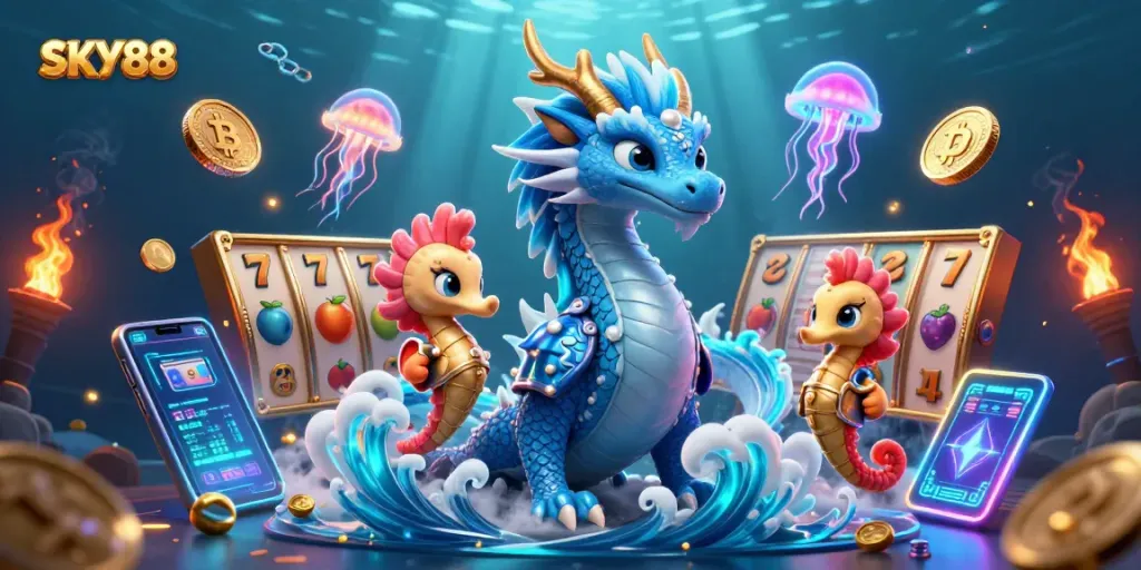 Experience the thrilling games at SKY88 with vibrant underwater elements and engaging slot features.
